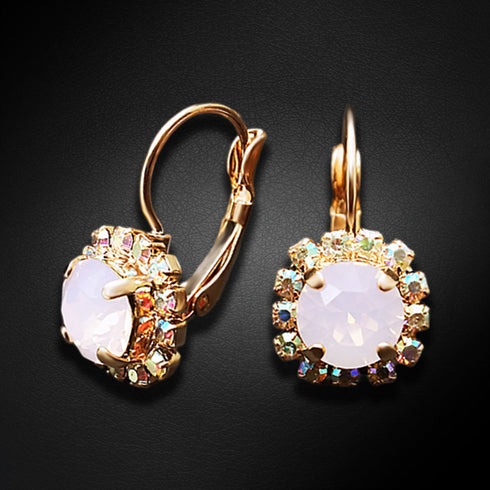 Auskarai "Krāšņums II (Rožių vandens opalas)" su Swarovski™ kristalais